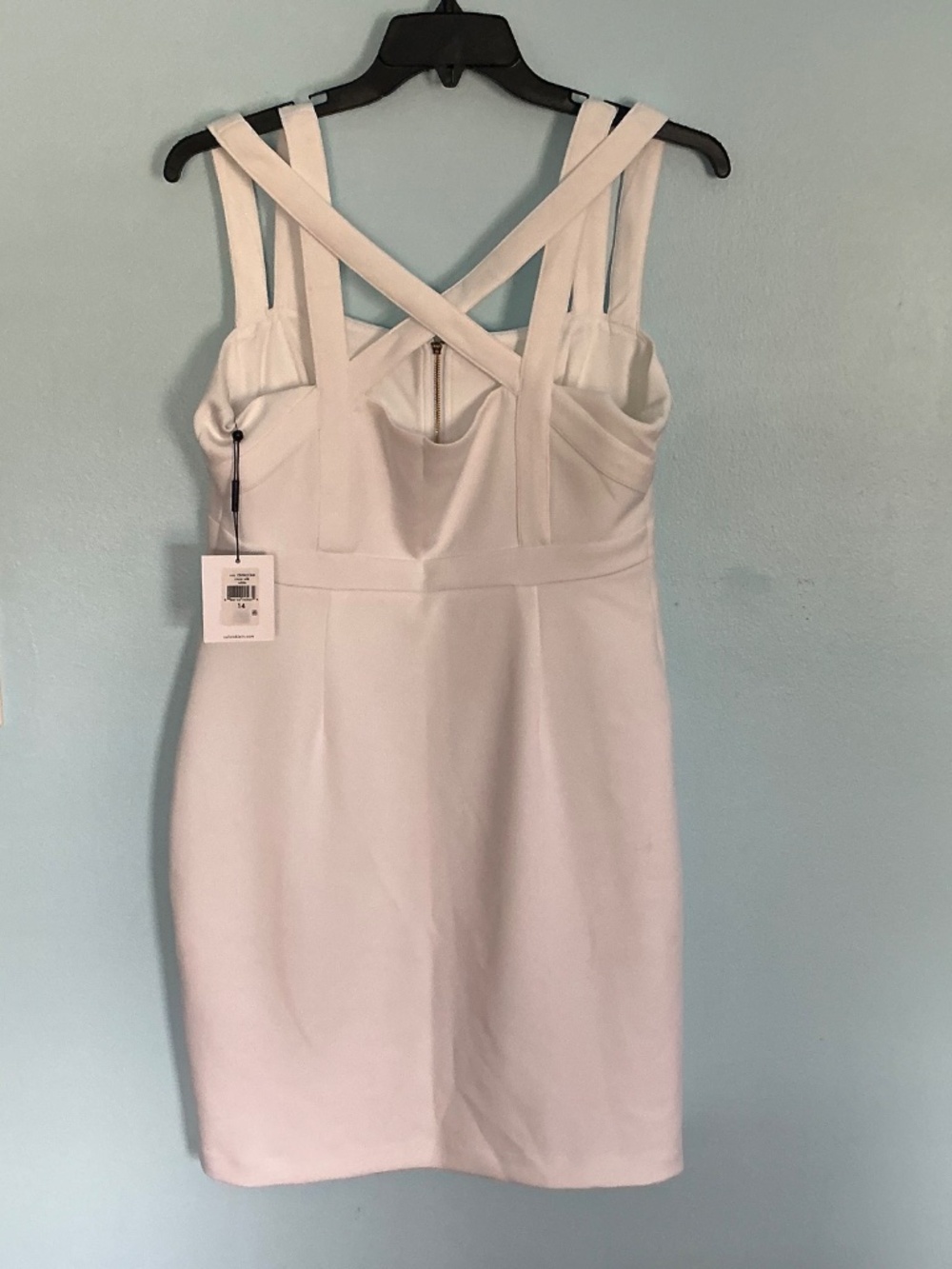 Calvin Klein Women's Dress White Zipper New Size 14 - Picture 5 of 8